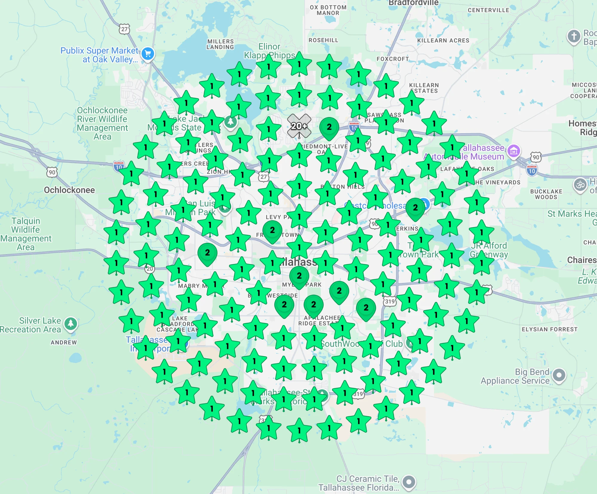 A paving contractor showing up number one across their whole service area on Google